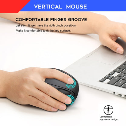 HXSJ T31 2.4GHz 2400DPI Three-speed Adjustable 7-keys Rechargeable Vertical Wireless Optical Mouse - Wireless Mice by HXSJ | Online Shopping South Africa | PMC Jewellery | Buy Now Pay Later Mobicred