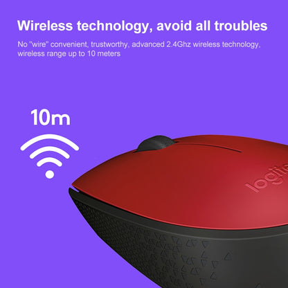 Logitech M170 1000DPI USB Wireless Mouse with 2.4G Receiver (Red) - Wireless Mice by Logitech | Online Shopping South Africa | PMC Jewellery | Buy Now Pay Later Mobicred