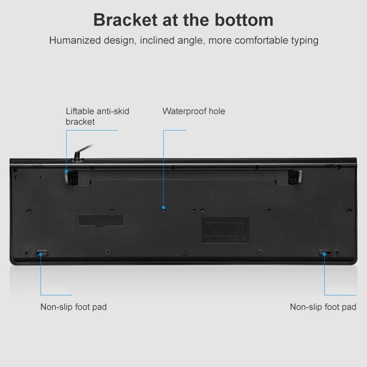 ZGB S500 Square Keycap Wired Keyboard + Mouse Set (Black) - free shipping - PMC Jewellery - Order now!