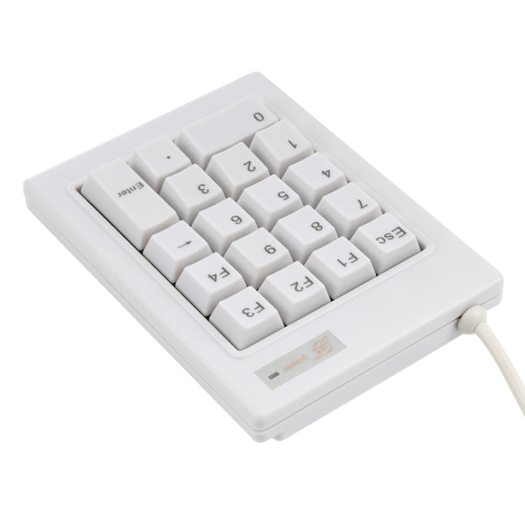 DX-18A 18-keys USB Wired Mechanical Black Shaft Mini Numeric Keyboard (White) - Mini Keyboard by PMC Jewellery | Online Shopping South Africa | PMC Jewellery | Buy Now Pay Later Mobicred