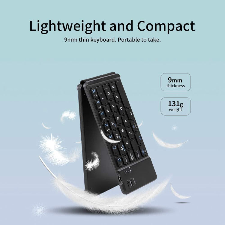 Mini Wireless Bluetooth Folding Keyboard (White) - Wireless Keyboard by PMC Jewellery | Online Shopping South Africa | PMC Jewellery | Buy Now Pay Later Mobicred