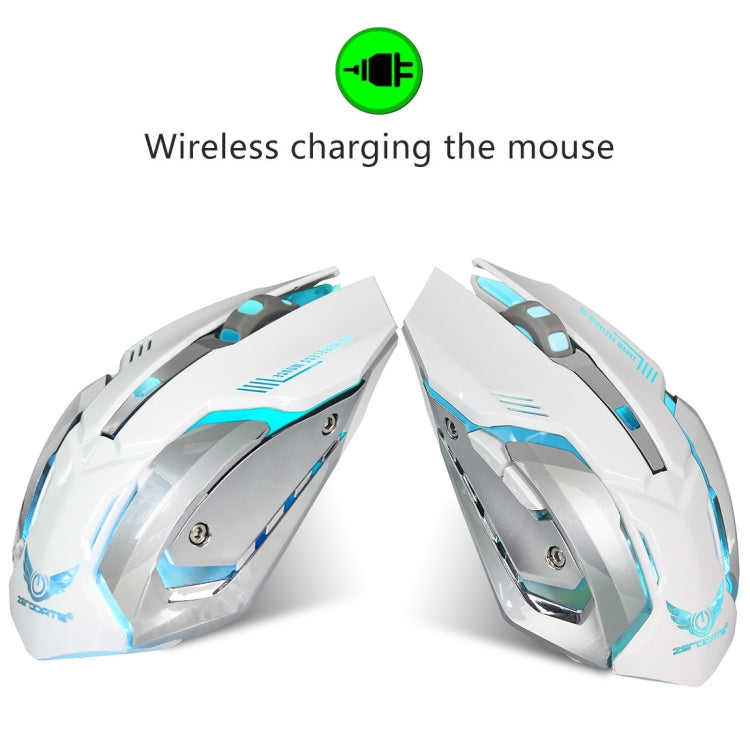 ZERODATE X70 2.4GHz Wireless 6-Keys 2400 DPI Adjustable Ergonomics Optical Gaming Mouse with Breathing Light(White) - Wireless Mice by ZERODATE | Online Shopping South Africa | PMC Jewellery | Buy Now Pay Later Mobicred