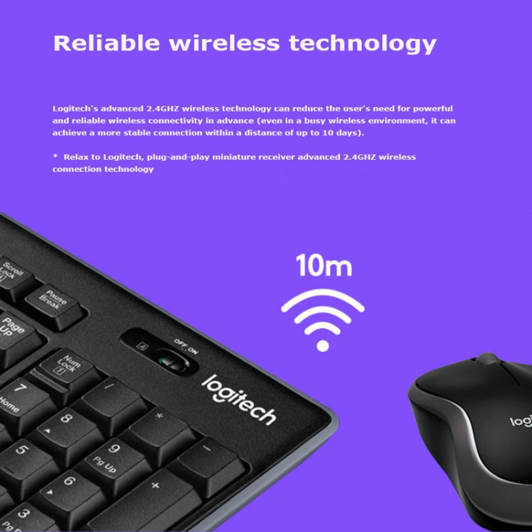 Logitech MK270 2.4GHz Wireless Keyboard + Mouse Set(Black) - free shipping - PMC Jewellery - Order now!