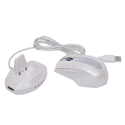 MZ-011 2.4GHz 1600DPI Wireless Rechargeable Optical Mouse with HUB Function(Pearl White) - Wireless Mice by PMC Jewellery | Online Shopping South Africa | PMC Jewellery | Buy Now Pay Later Mobicred