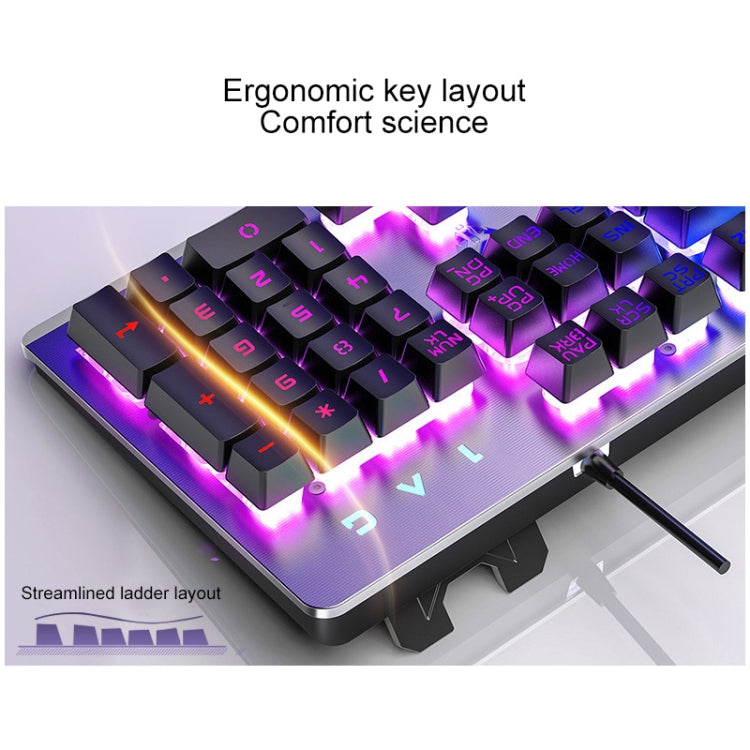 YINDIAO K002 USB Wired Mechanical Feel RGB Backlight Keyboard + Optical Silent Mouse Set(Black) - Wired Keyboard by YINDIAO | Online Shopping South Africa | PMC Jewellery | Buy Now Pay Later Mobicred