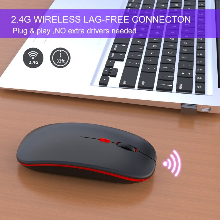 HXSJ M40 4 Key 2.4G Colorful Wireless Silent Mouse (Black) - Wireless Mice by HXSJ | Online Shopping South Africa | PMC TechLife | Buy Now Pay Later Mobicred