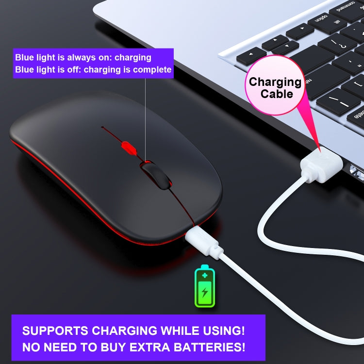 HXSJ M40 4 Key 2.4G Colorful Wireless Silent Mouse (Black) - Wireless Mice by HXSJ | Online Shopping South Africa | PMC TechLife | Buy Now Pay Later Mobicred