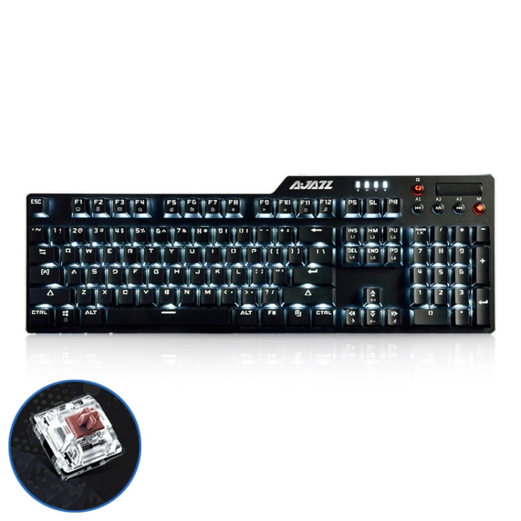 Ajazz AK35I Multimedia Knob Gaming Backlight Alloy Machinery Keyboard (Black Tea Axis) - Wired Keyboard by Ajazz | Online Shopping South Africa | PMC Jewellery | Buy Now Pay Later Mobicred