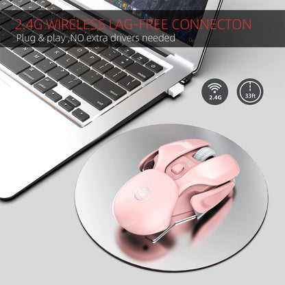 HXSJ T37 2.4GHz 1600dpi 3-modes Adjustable Wireless Mute Mouse (Pink) - Wireless Mice by HXSJ | Online Shopping South Africa | PMC Jewellery | Buy Now Pay Later Mobicred