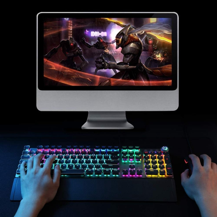 AULA F2088 108 Keys Mixed Light Mechanical Blue Switch Wired USB Gaming Keyboard with Metal Button(Black) - Wired Keyboard by AULA | Online Shopping South Africa | PMC Jewellery | Buy Now Pay Later Mobicred