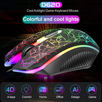 SHIPADOO D620 104-key Wired RGB Color Cracked Backlight Gaming Keyboard Mouse Kit for Laptop, PC - Wired Keyboard by SHIPADOO | Online Shopping South Africa | PMC Jewellery