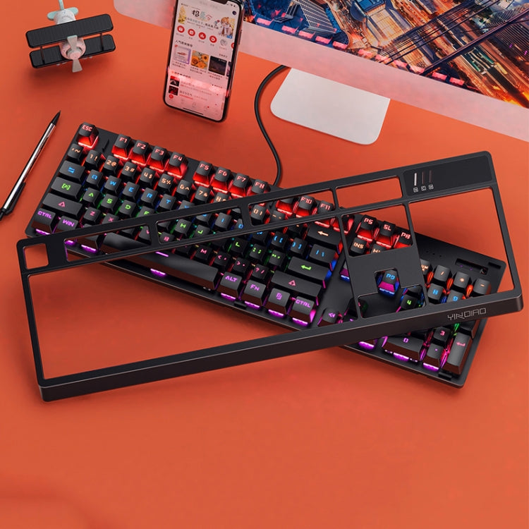 YINDIAO K300 USB Detachable Panel Mechanical Lighting Blue Shaft Gaming Wired Keyboard(Black) - free shipping - PMC Jewellery - Order now!