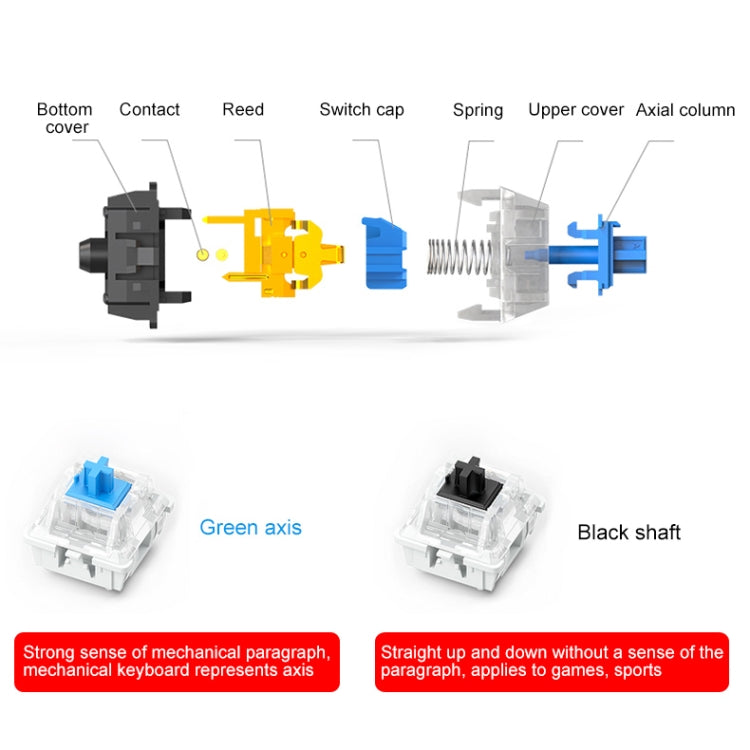 YINDIAO Electroplating Punk Mixed Light USB Mechanical Gaming Wired Keyboard, Blue Shaft (White) - free shipping - PMC Jewellery - Order now!
