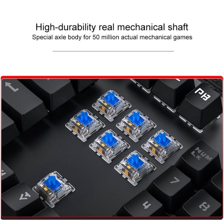YINDIAO Electroplating Punk Mixed Light USB Mechanical Gaming Wired Keyboard, Blue Shaft (White) - free shipping - PMC Jewellery - Order now!