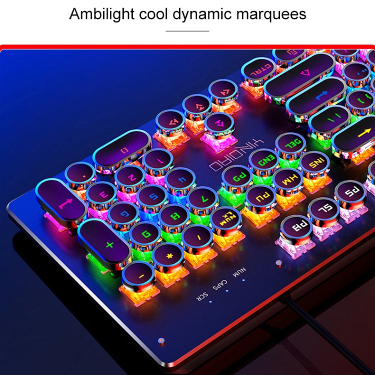 YINDIAO Electroplating Punk Mixed Light USB Mechanical Gaming Wired Keyboard, Blue Shaft (White) - free shipping - PMC Jewellery - Order now!