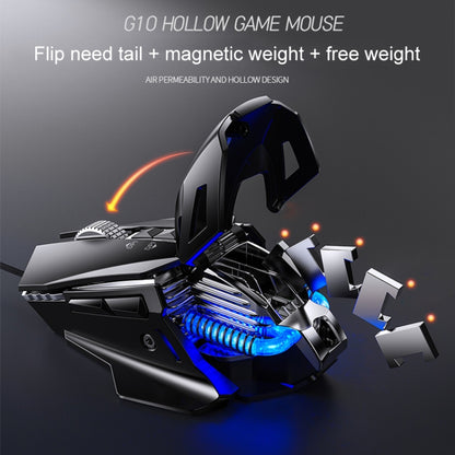 YINDIAO G10 7200DPI 7-modes Adjustable 7-keys RGB Light Wired Metal Mechanical Hard Core Macro Mouse, Style: Audio Version(Silver) - Wired Mice by YINDIAO | Online Shopping South Africa | PMC Jewellery | Buy Now Pay Later Mobicred