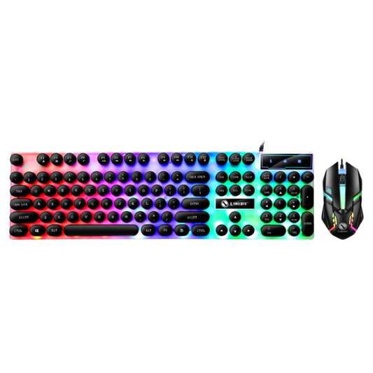 TX300 Mechanical Feel Backlight Punk Wired Keyboard Mouse Set (Black) - Wired Keyboard by PMC Jewellery | Online Shopping South Africa | PMC Jewellery | Buy Now Pay Later Mobicred