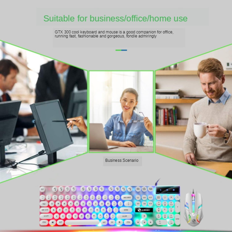 TX300 Mechanical Feel Backlight Punk Wired Keyboard Mouse Set (Black) - free shipping - PMC TechLife - Order now!