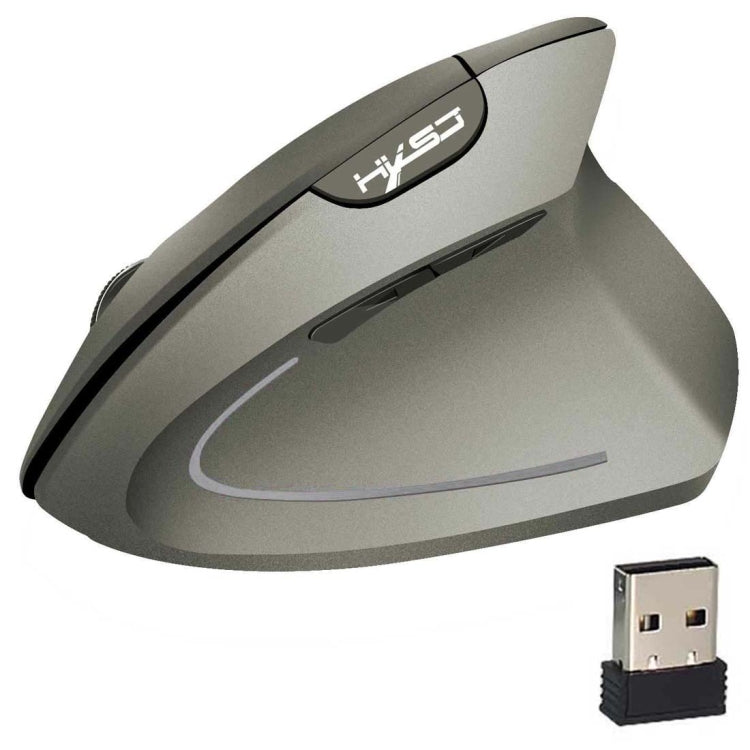 HXSJ T24 6 Buttons 2400 DPI 2.4G Wireless Vertical Ergonomic Mouse with USB Receiver(Grey) - free shipping - PMC Jewellery - Order now!
