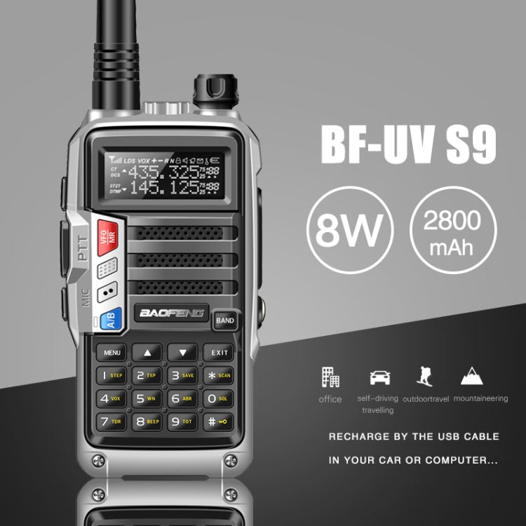 Baofeng BF-UV5R Plus S9 FM Interphone Handheld Walkie Talkie, US Plug (Red) - Handheld Walkie Talkie by BAOFENG | Online Shopping South Africa | PMC Jewellery | Buy Now Pay Later Mobicred