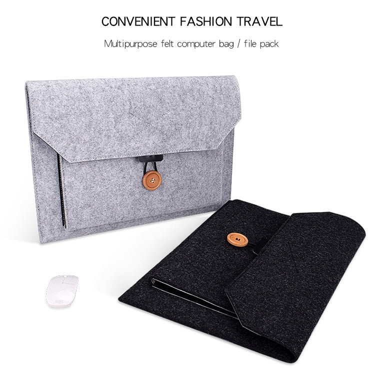 ND06 Multi-purpose Felt Button Laptop Inner Bag for 13.3 inch Laptop(Black) - 13.3 inch by PMC TechLife | Online Shopping South Africa | PMC TechLife | Buy Now Pay Later Mobicred