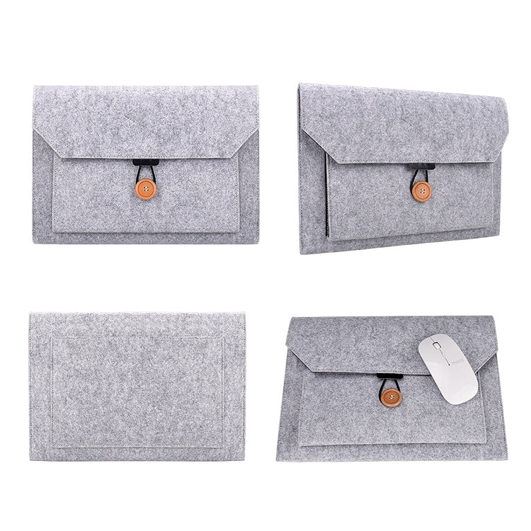 ND06 Multi-purpose Felt Button Laptop Inner Bag for 15.4 inch Laptop(Grey) - free shipping - PMC TechLife - Order now!