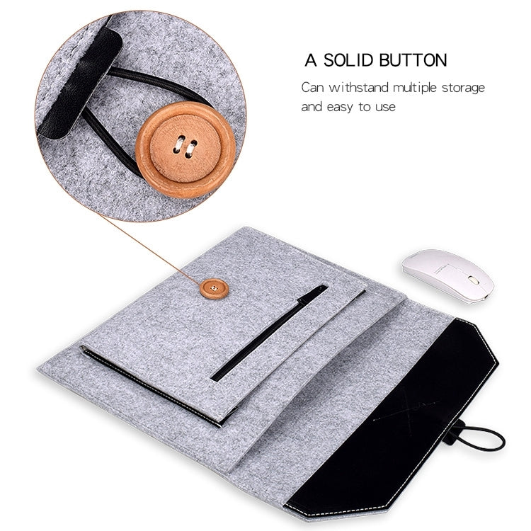 ND06 Multi-purpose Felt Button Laptop Inner Bag for 15.4 inch Laptop(Grey) - free shipping - PMC TechLife - Order now!