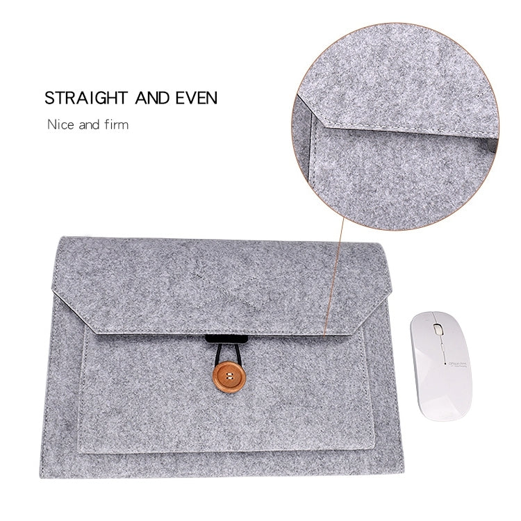 ND06 Multi-purpose Felt Button Laptop Inner Bag for 15.4 inch Laptop(Grey) - free shipping - PMC TechLife - Order now!