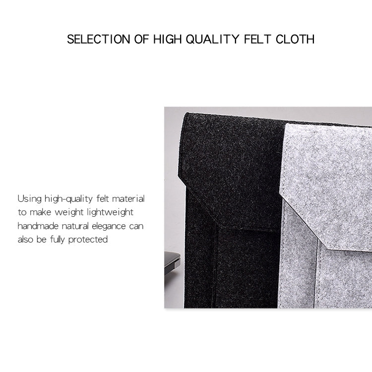 ND06 Multi-purpose Felt Button Laptop Inner Bag for 15.4 inch Laptop(Grey) - free shipping - PMC TechLife - Order now!