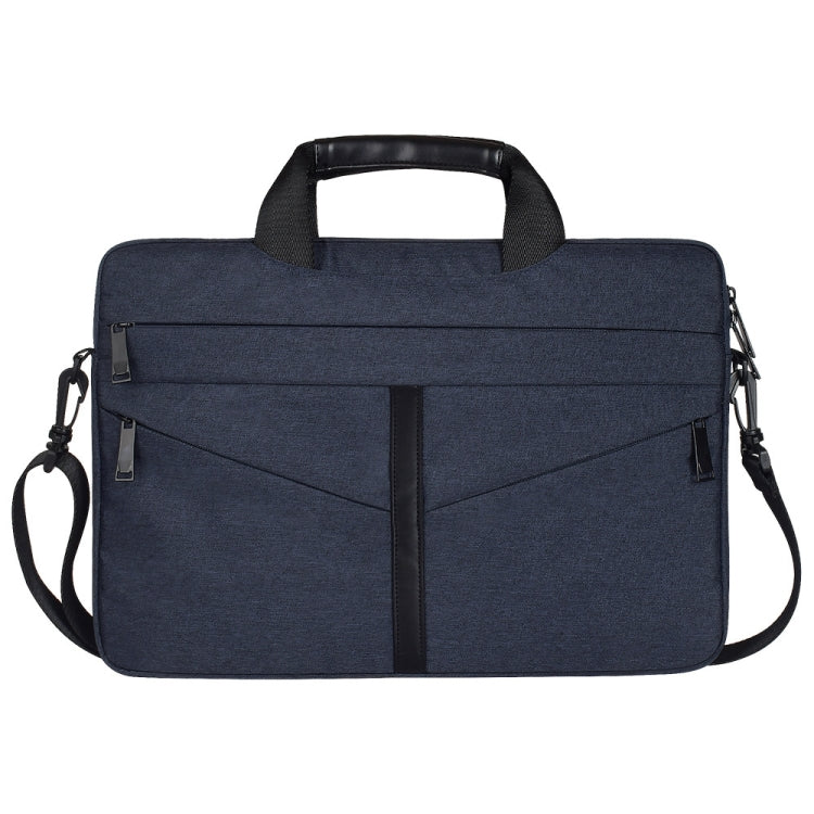 13.3 inch Breathable Wear-resistant Fashion Business Shoulder Handheld Zipper Laptop Bag with Shoulder Strap (Navy Blue) - 13.3 inch by PMC Jewellery | Online Shopping South Africa | PMC Jewellery | Buy Now Pay Later Mobicred