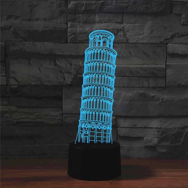 Paris Leaning Tower Shape 3D Colorful LED Vision Light Table Lamp, Touch Version - free shipping - PMC TechLife - Order now!