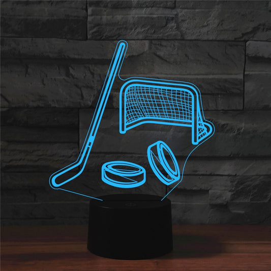 Ice Hockey Shape 3D Colorful LED Vision Light Table Lamp, Crack Touch Version - Novelty Lighting by PMC Jewellery | Online Shopping South Africa | PMC Jewellery | Buy Now Pay Later Mobicred