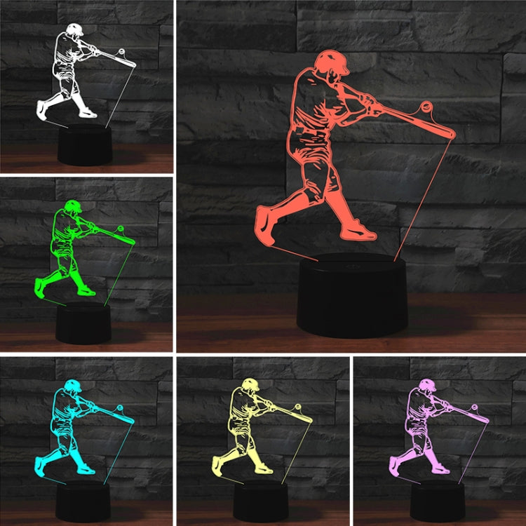 Playing Baseball Shape 3D Colorful LED Vision Light Table Lamp, 16 Colors Remote Control Version - Novelty Lighting by PMC TechLife | Online Shopping South Africa | PMC TechLife | Buy Now Pay Later Mobicred