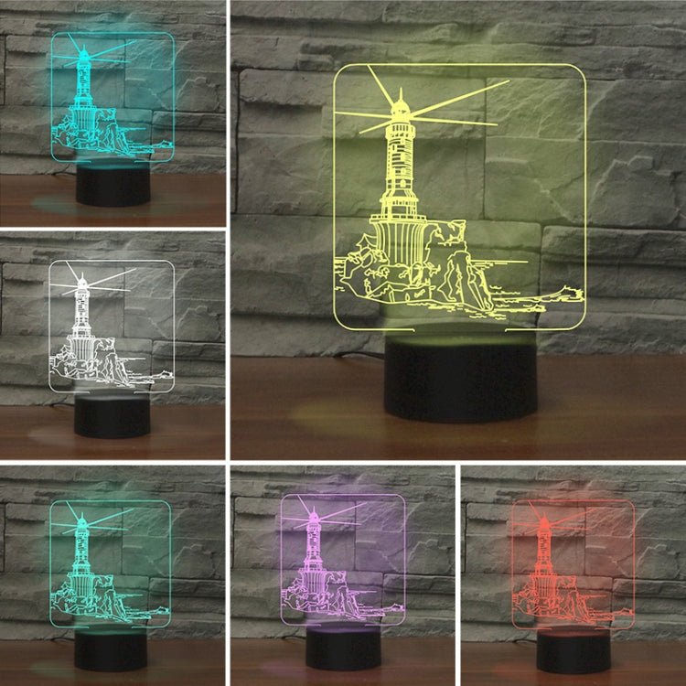 Lighthouse Shape 3D Colorful LED Vision Light Table Lamp, USB & Battery Version - Novelty Lighting by PMC TechLife | Online Shopping South Africa | PMC TechLife | Buy Now Pay Later Mobicred
