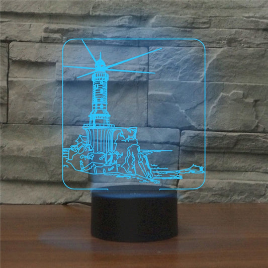 Lighthouse Shape 3D Colorful LED Vision Light Table Lamp, Charging Touch Version - Novelty Lighting by PMC Jewellery | Online Shopping South Africa | PMC Jewellery | Buy Now Pay Later Mobicred