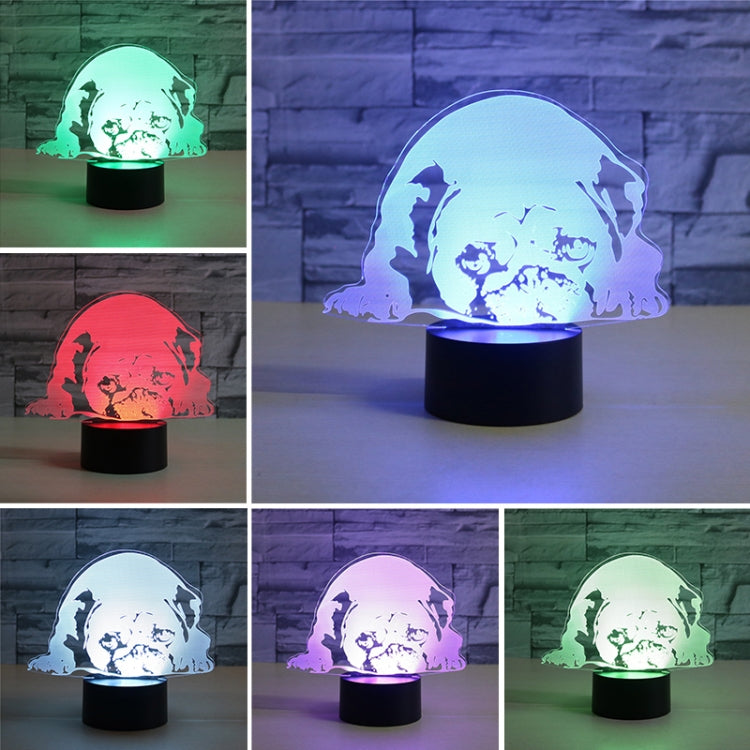 Prostrated Dog Shape 3D Colorful LED Vision Light Table Lamp, Crack Remote Control Version - Novelty Lighting by PMC TechLife | Online Shopping South Africa | PMC TechLife | Buy Now Pay Later Mobicred