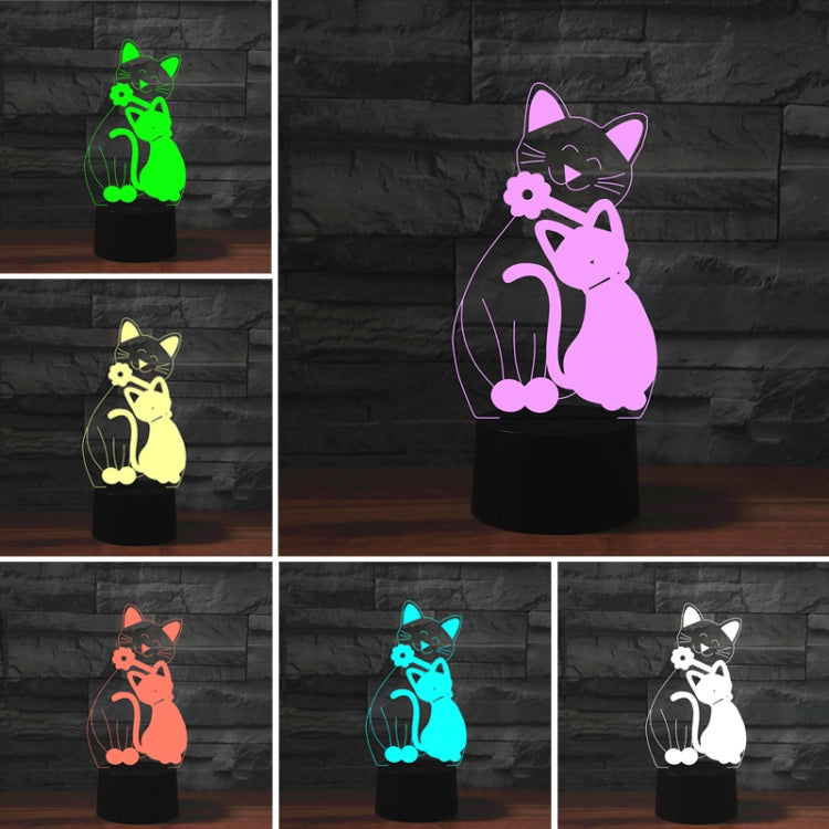 Cat Shape 3D Colorful LED Vision Light Table Lamp, USB Touch Version - Novelty Lighting by PMC TechLife | Online Shopping South Africa | PMC TechLife | Buy Now Pay Later Mobicred