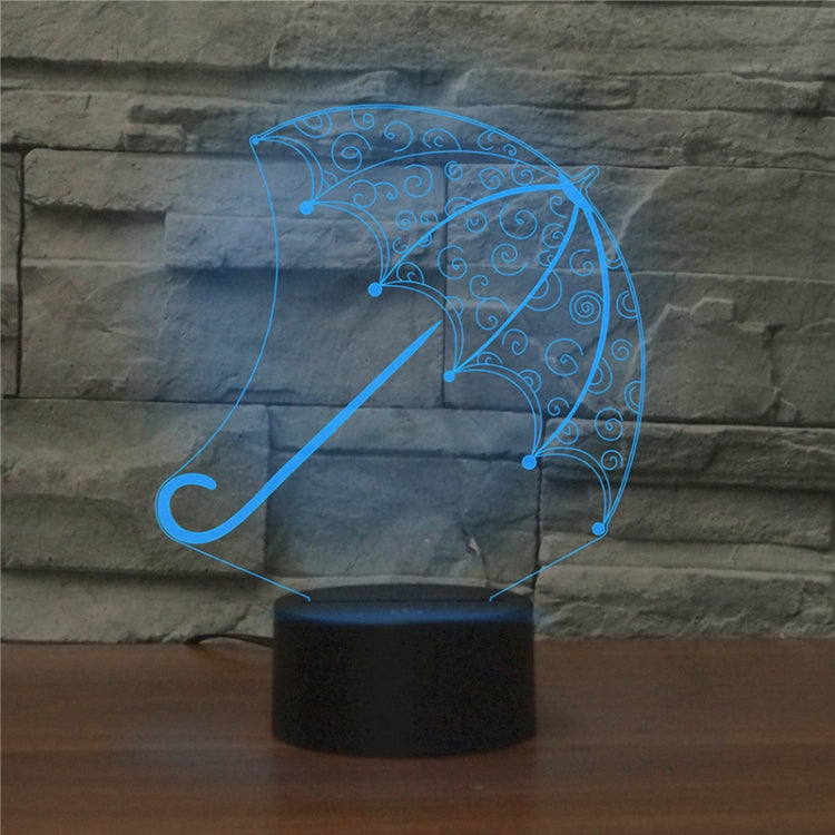 Umbrella Shape 3D Colorful LED Vision Light Table Lamp, Crack Remote Control Version - Novelty Lighting by PMC TechLife | Online Shopping South Africa | PMC TechLife | Buy Now Pay Later Mobicred