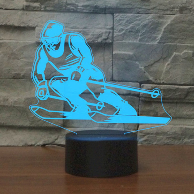 Skiing Shape 3D Colorful LED Vision Light Table Lamp, Crack Remote Control Version - Novelty Lighting by PMC TechLife | Online Shopping South Africa | PMC TechLife | Buy Now Pay Later Mobicred
