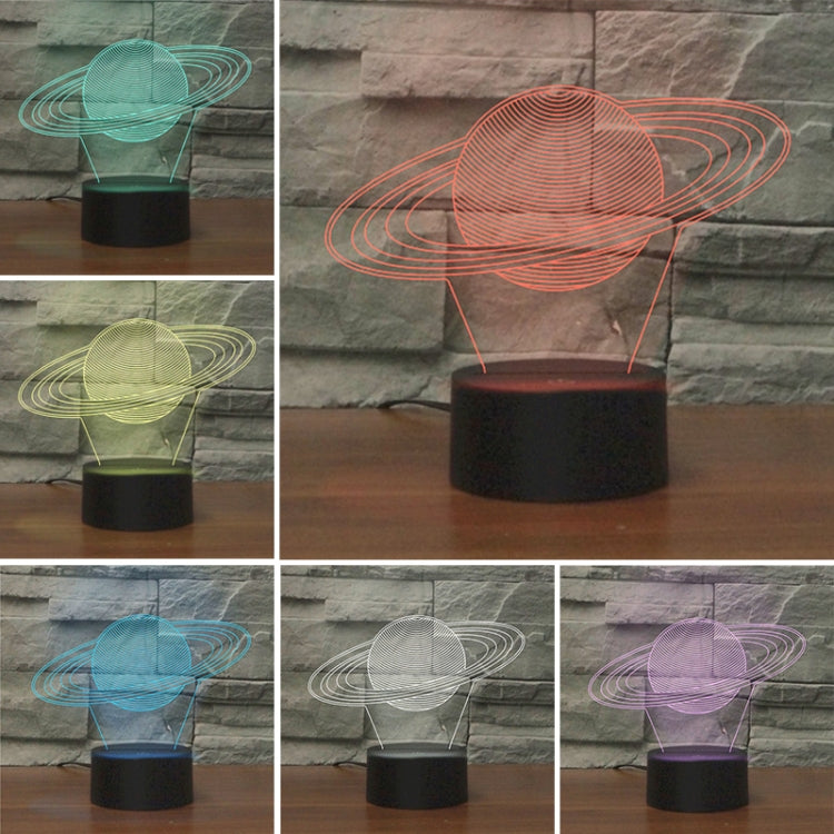 Saturn Shape 3D Colorful LED Vision Light Table Lamp, Crack Remote Control Version - Novelty Lighting by PMC TechLife | Online Shopping South Africa | PMC TechLife | Buy Now Pay Later Mobicred