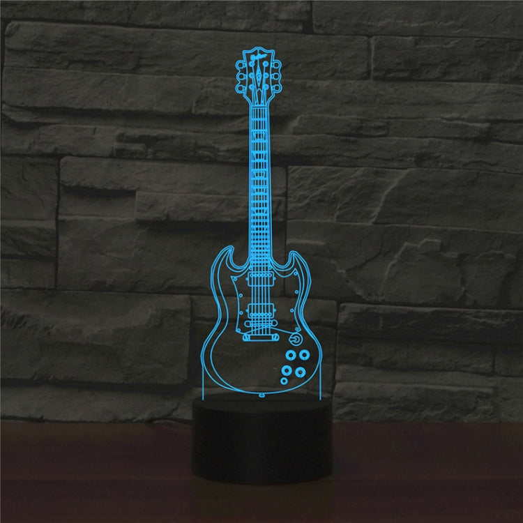 Five-string Guitar Shape 3D Colorful LED Vision Light Table Lamp, USB Touch Version - Novelty Lighting by PMC TechLife | Online Shopping South Africa | PMC TechLife | Buy Now Pay Later Mobicred