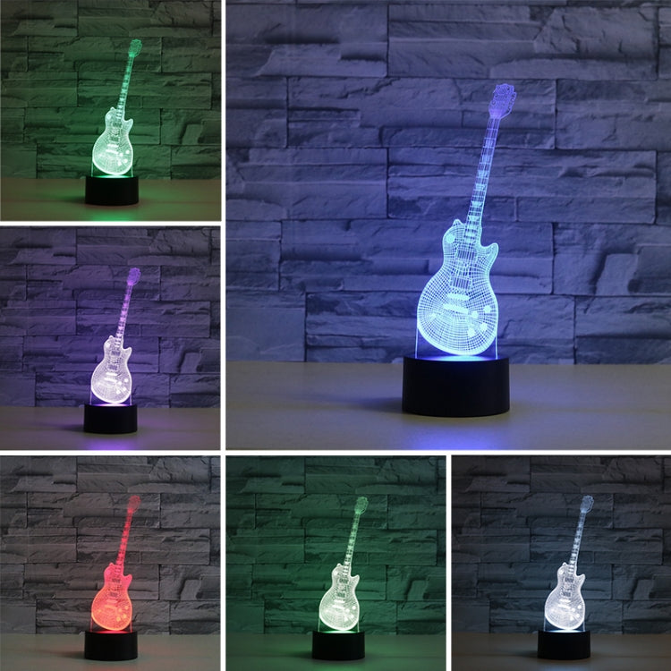 Guitar Shape 3D Colorful LED Vision Light Table Lamp, USB Touch Version - Novelty Lighting by PMC TechLife | Online Shopping South Africa | PMC TechLife | Buy Now Pay Later Mobicred