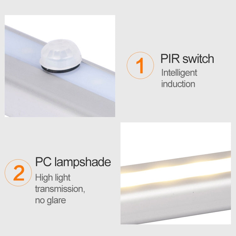 2.8W 60 LEDs Warm White Wide Screen Intelligent Human Body Sensor Light LED Corridor Cabinet Light, USB Charging Version - Sensor LED Lights by PMC TechLife | Online Shopping South Africa | PMC TechLife | Buy Now Pay Later Mobicred