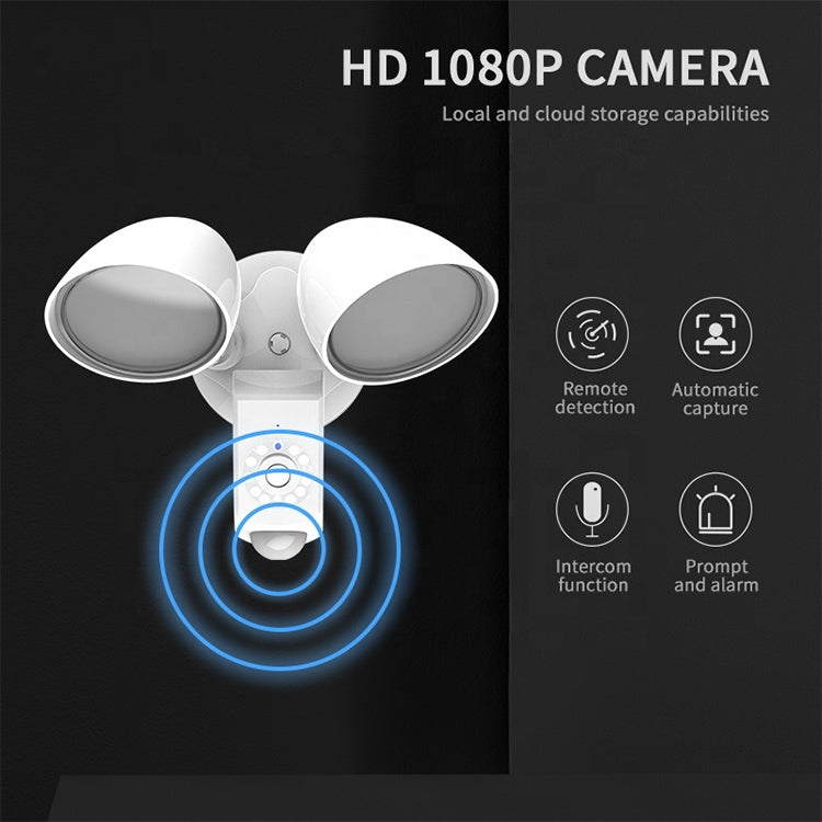 20W LED Smart Sensor Outdoor Floodlight with 1080P Security Camera, 3000K Warm Light (White) - free shipping - PMC Jewellery - Order now!