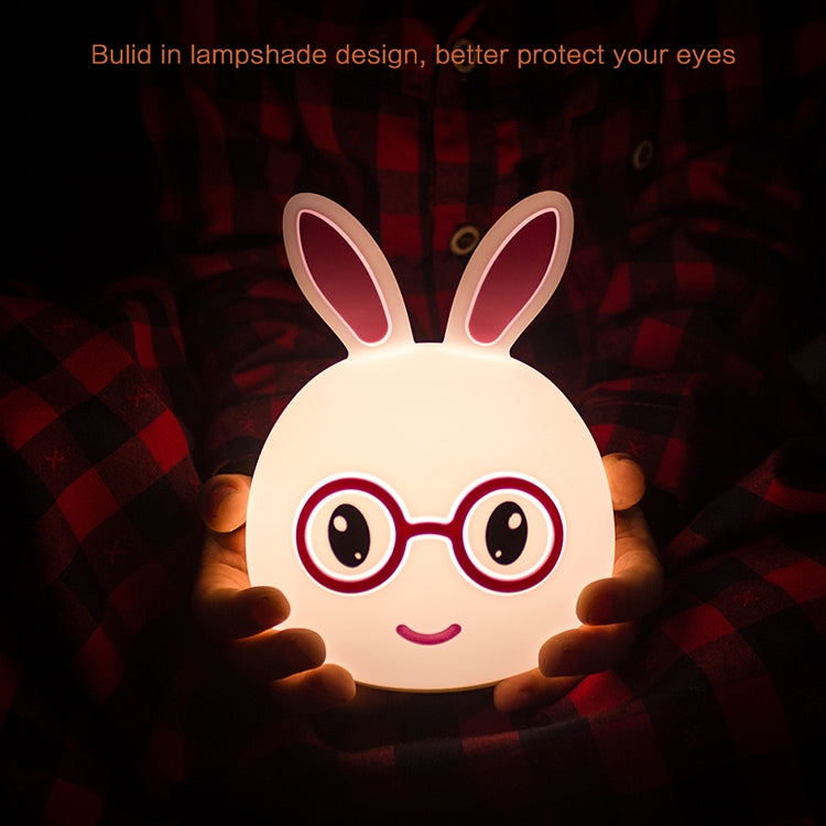Happy Rabbit Creative Touch 3D LED Decorative Night Light, AAA Battery Version (Pink) - Night Lights by PMC TechLife | Online Shopping South Africa | PMC TechLife