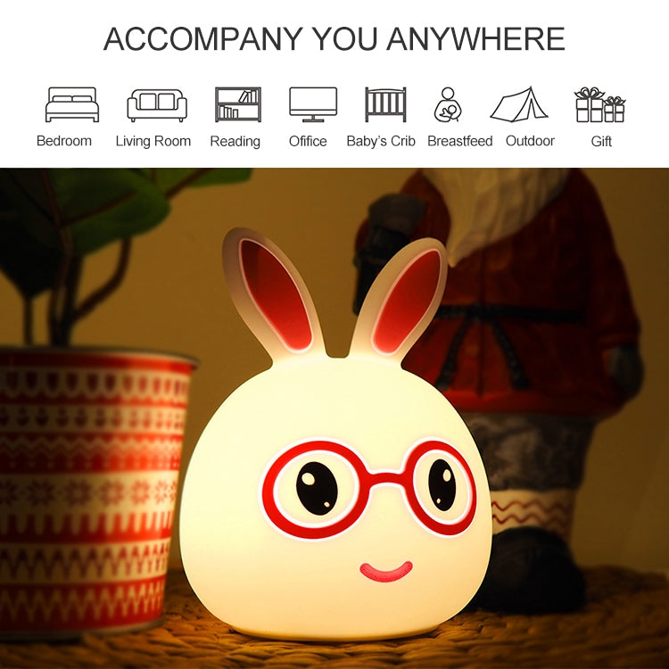 Happy Rabbit Creative Touch 3D LED Decorative Night Light, AAA Battery Version (Pink) - Night Lights by PMC TechLife | Online Shopping South Africa | PMC TechLife