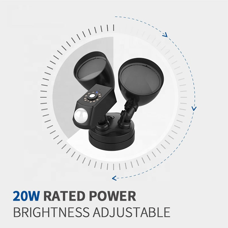 20W LED Smart Sensor Outdoor Floodlight with 1080P Security Camera, 4000K White Light (Black) - Street Lights by PMC Jewellery | Online Shopping South Africa | PMC Jewellery | Buy Now Pay Later Mobicred