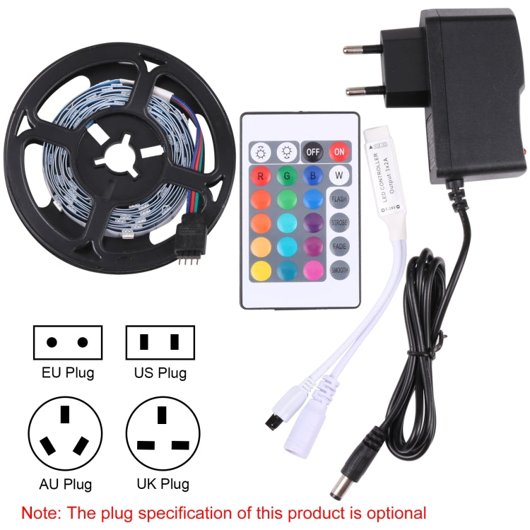 Bare Board 5050 SMD RGB LED Rope Light, 30 LED/m, Length: 2m, 12V 2A 100-240V, with 24-key Remote Control(US Plug) - Bare Board Light by PMC TechLife | Online Shopping South Africa | PMC TechLife | Buy Now Pay Later Mobicred