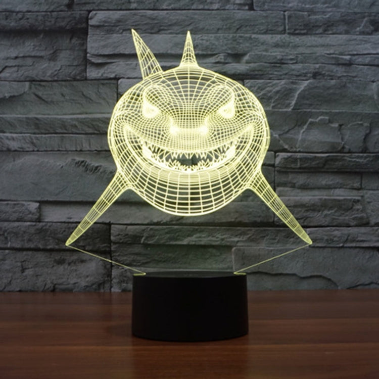 Positive Face Shark Style 3D Touch Switch Control LED Light , 7 Color Discoloration Creative Visual Stereo Lamp Desk Lamp Night Light - free shipping - PMC TechLife - Order now!