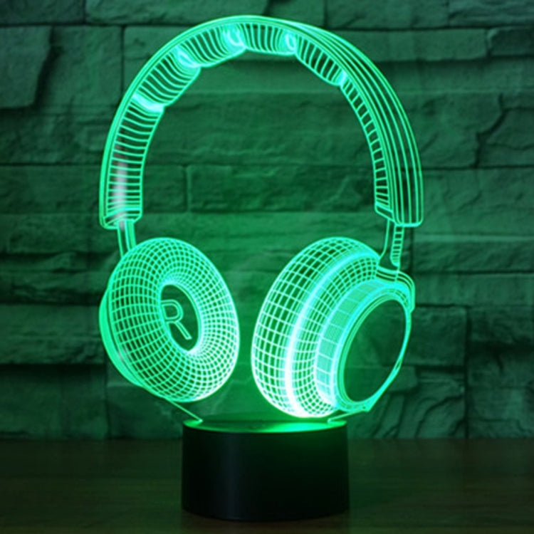 Headset Shape 3D Touch Switch Control LED Light , 7 Colour Discoloration Creative Visual Stereo Lamp Desk Lamp Night Light - Novelty Lighting by PMC TechLife | Online Shopping South Africa | PMC TechLife | Buy Now Pay Later Mobicred